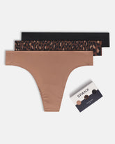 SPANXsmoothâ„¢ Fit-To-You Thong 3-Pack Box | Cafe Au Lait/Iconic Leopard/Very Black